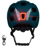 Kask rowerowy dziecięcy z lampką ZEBU TURKUSOWY