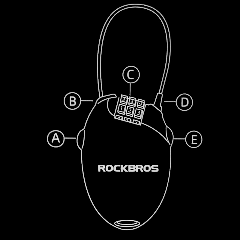 Zapięcie rowerowe linka na szyfr TL0956