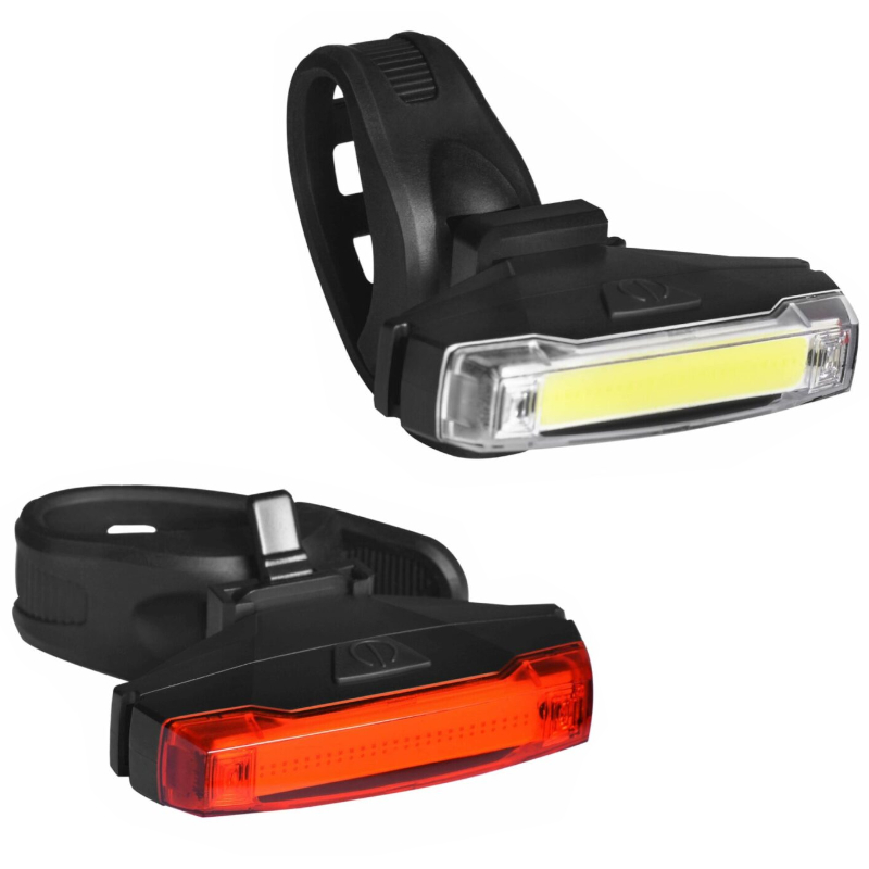 Zestaw lampek rowerowych LED COB JY-6219F+T