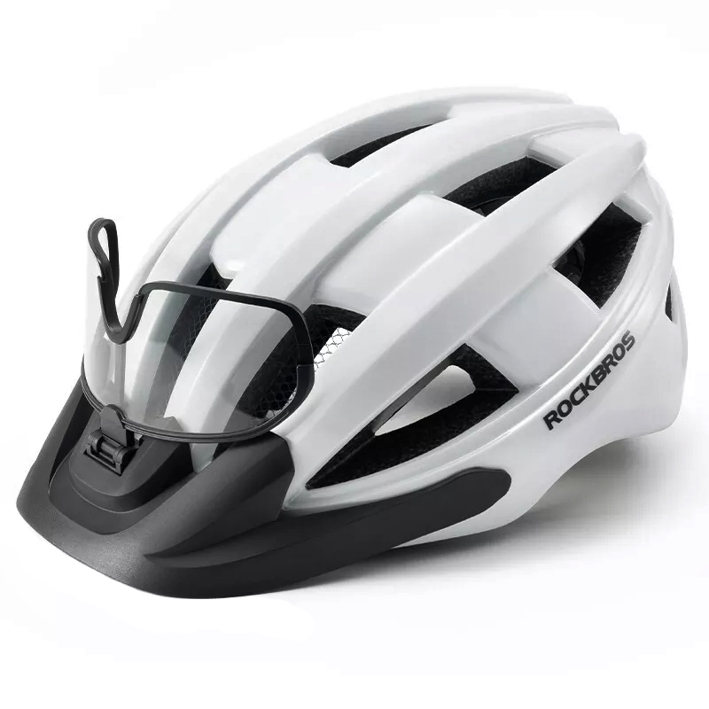 Kask rowerowy z okularami i lampką LED RB1011WH