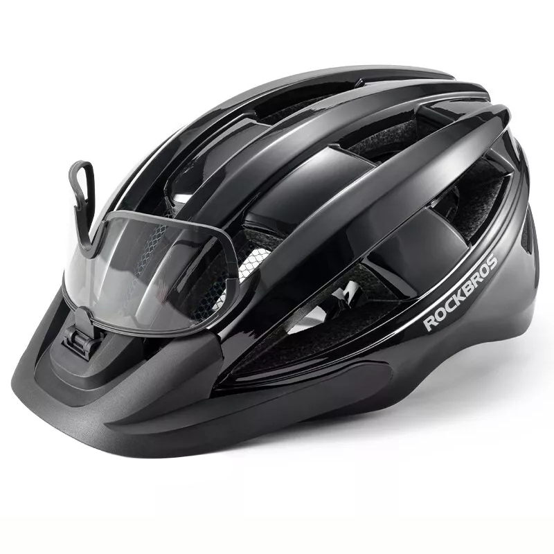 Kask rowerowy z okularami i lampką LED RB1011BK