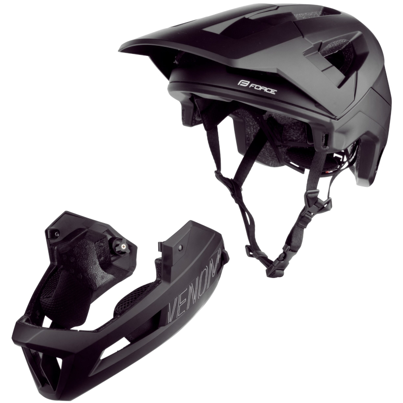 KASK ROWEROWY FULL FACE FORCE VENOM CZARNY MAT L/XL