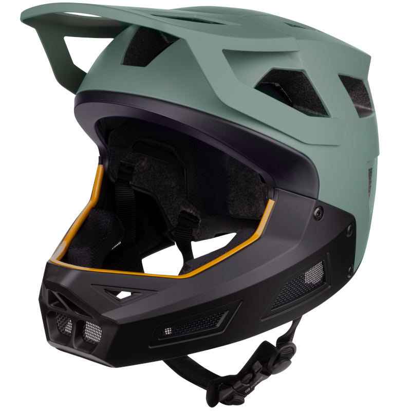 Kask rowerowy dziecięcy Full Face DROP ZIELONO-CZARNY