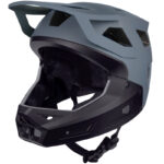 Kask rowerowy dziecięcy Full Face DROP SZARO-CZARNY