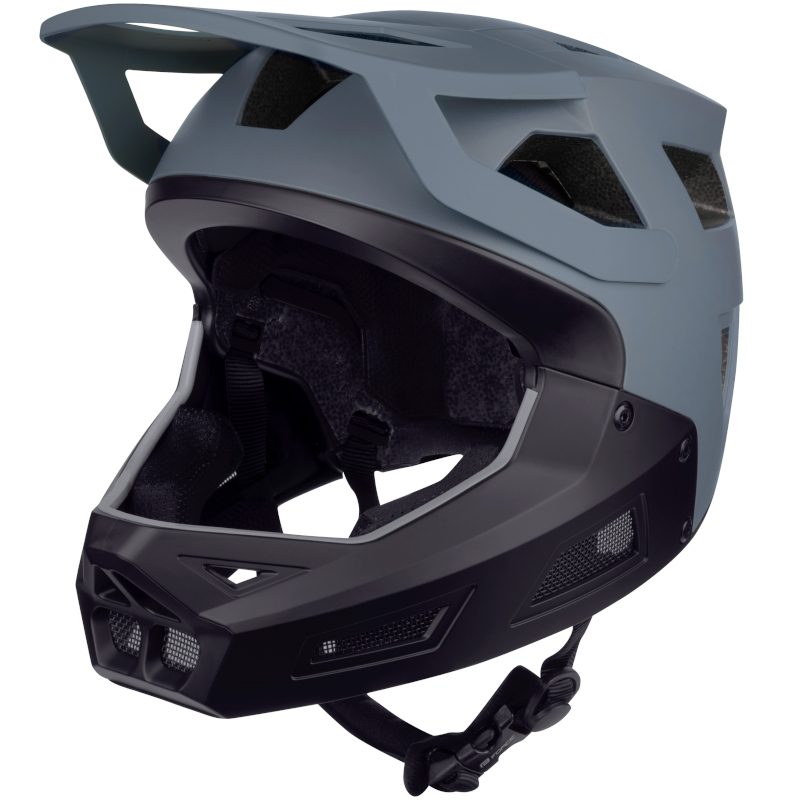 Kask rowerowy dziecięcy Full Face DROP SZARO-CZARNY