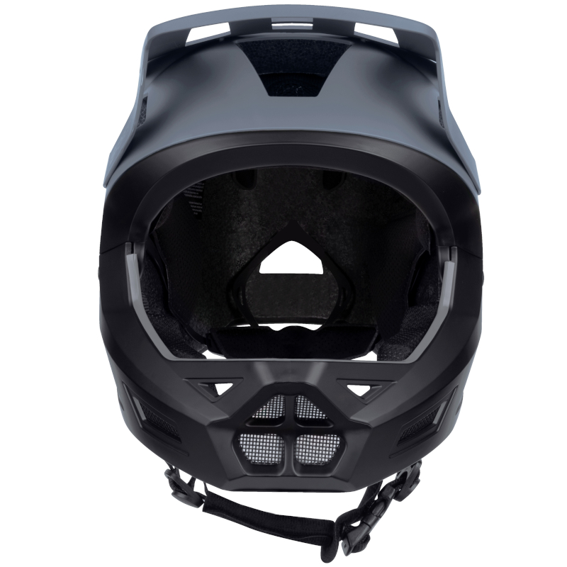 Kask rowerowy dziecięcy Full Face DROP SZARO-CZARNY
