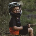 Kask rowerowy dziecięcy Full Face DROP ZIELONO-CZARNY