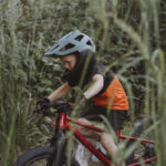 Kask rowerowy dziecięcy Full Face DROP ZIELONO-CZARNY