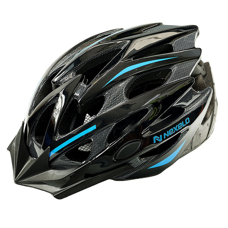 Kask rowerowy STRAIGHT SHINY CZARNO-NIEBIESKI