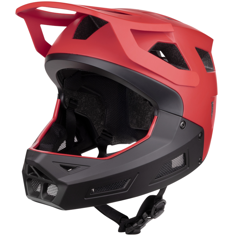 Kask rowerowy dziecięcy Full Face DROP CZERWONO-CZARNY