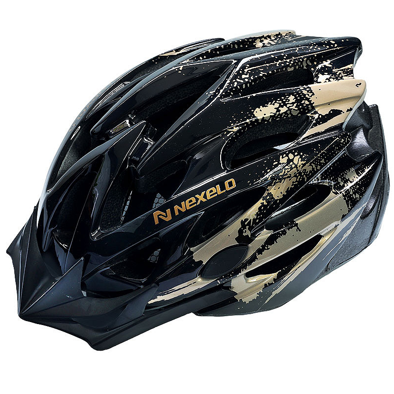 Kask rowerowy STRAIGHT SHINY CZARNO-PLATYNOWY