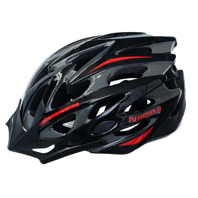 Kask rowerowy STRAIGHT SHINY CZARNO-CZERWONY