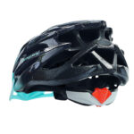 Kask rowerowy STRAIGHT SHINY CZARNO-TURKUSOWY