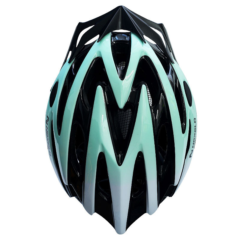 Kask rowerowy STRAIGHT SHINY TURKUSOWO-BIAŁY