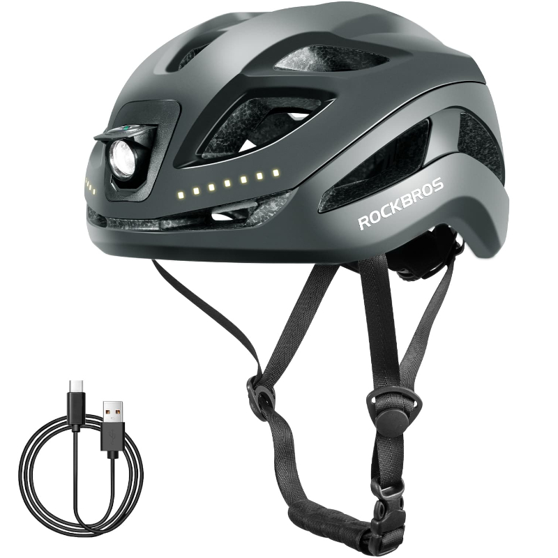 Kask rowerowy z oświetleniem LED ZK-077TT