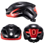 Kask rowerowy z oświetleniem LED ZK-077BKRD