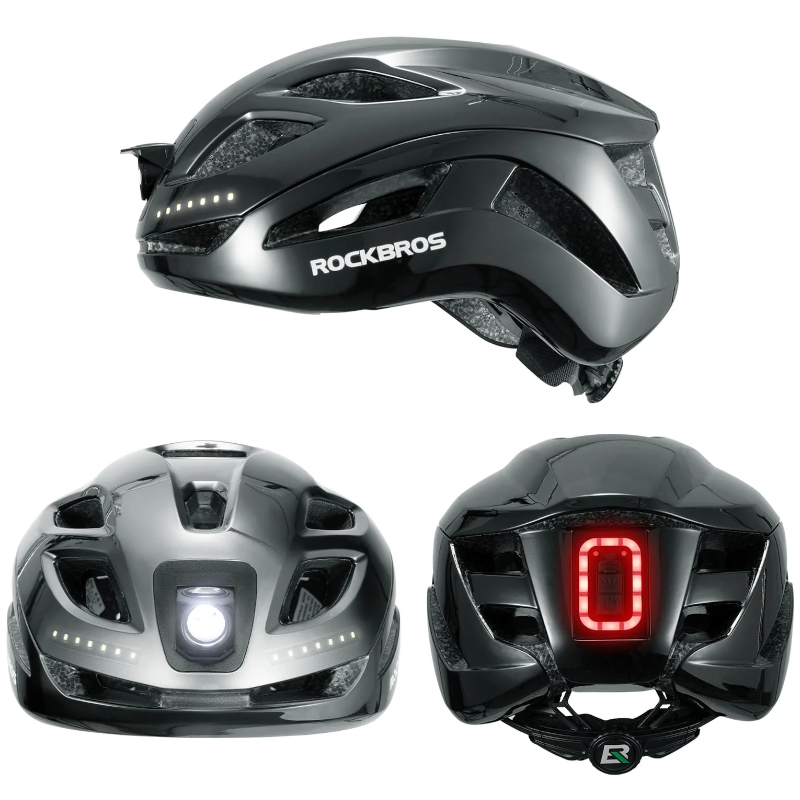 Kask rowerowy z oświetleniem LED ZK-077TT