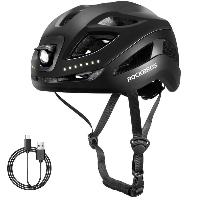 Kask rowerowy z oświetleniem LED ZK-077BK