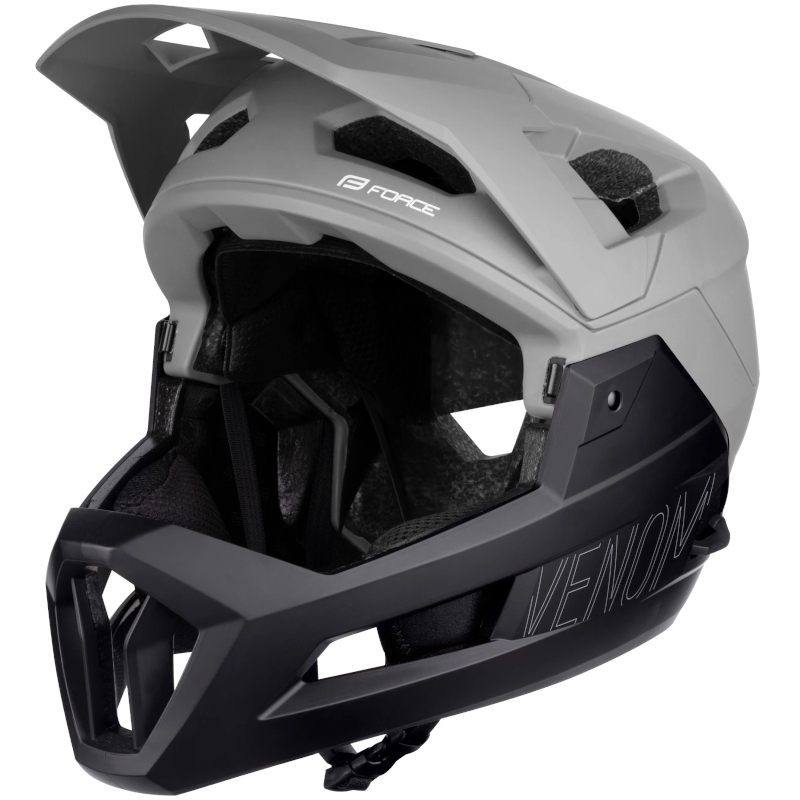 Kask rowerowy Full Face VENOM SZARO-CZARNY MAT