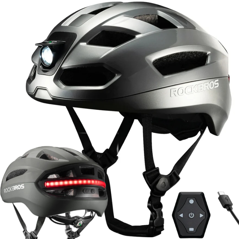 Kask rowerowy z oświetleniem LED ZK-031TT